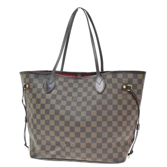 LOUIS VUITTON Neverfull MM Shoulder Tote Bag Damier Leather Brown - Picture 1 of 14